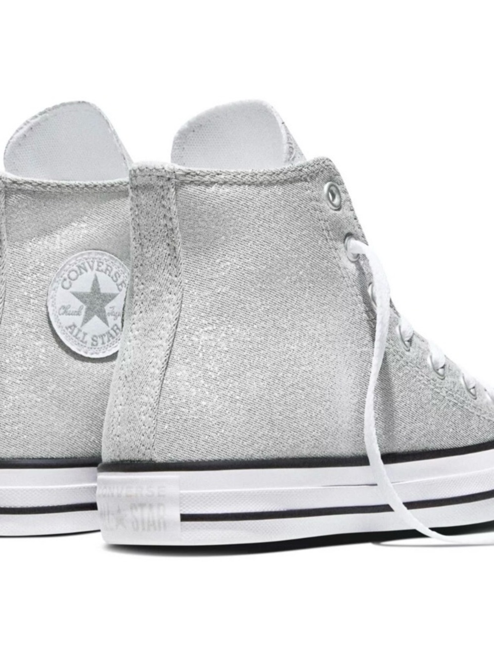 Converse High Top Sneakers - Light Silver Gray Canvas Youth Sz 2